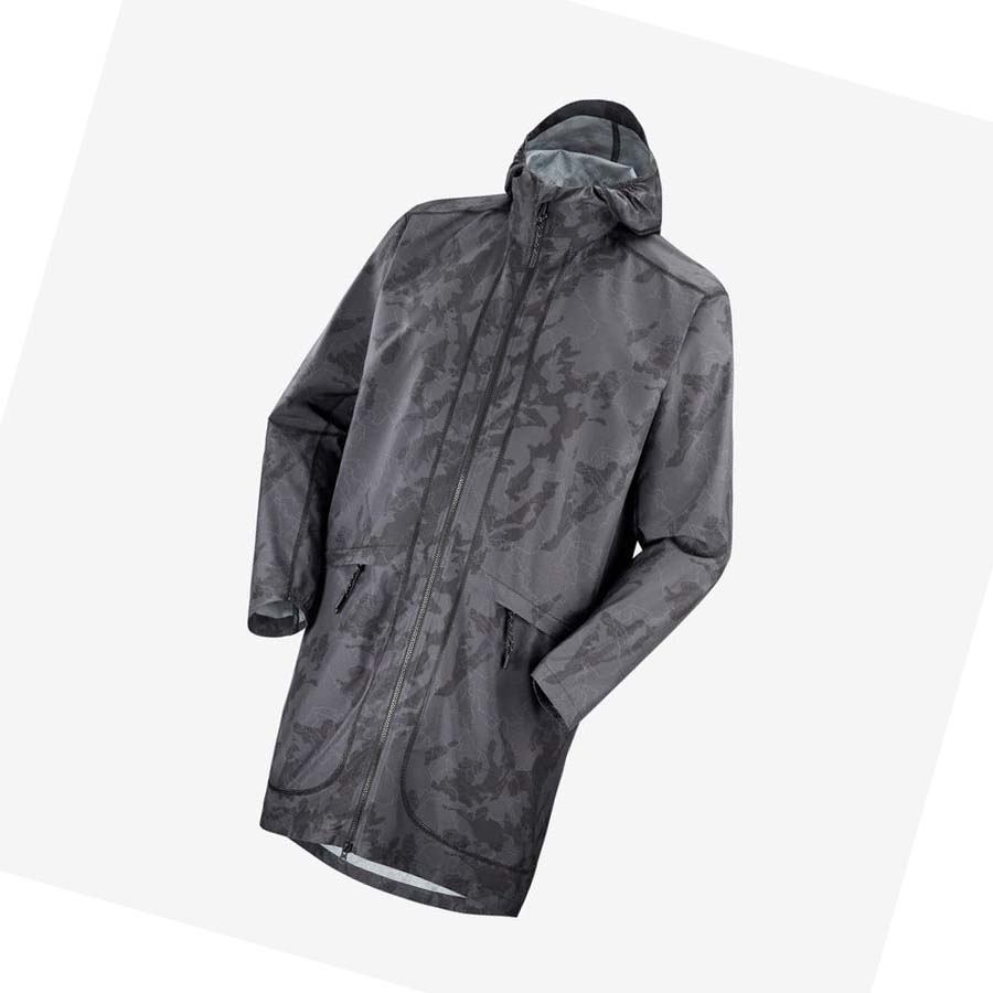 Salomon OUTLIFE LONG PACKABLE WINDBREAKERS Erkek Ceket Siyah | TR 3270LIS